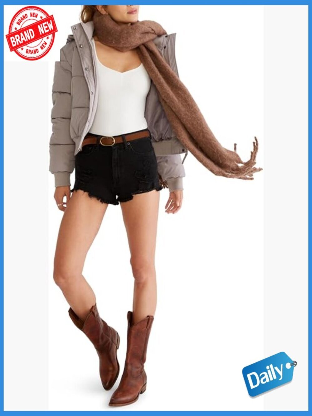 High Rise Jean Shorts with Comfort Stretch Denim